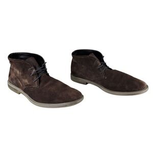 Calvin Klein Chukka Boots sz 13 Men Ulysses Brown Suede‎ Leather Lace Up Desert